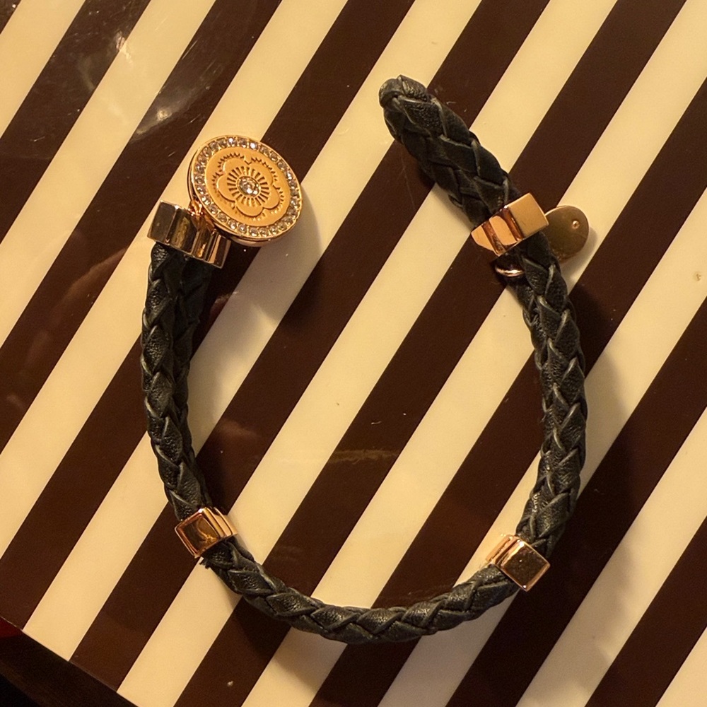 Henri Bendel Black and Gold Braided Bracelet